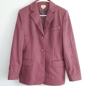 LL Bean Wool Cashmere Blend Purple Blazer Jacket